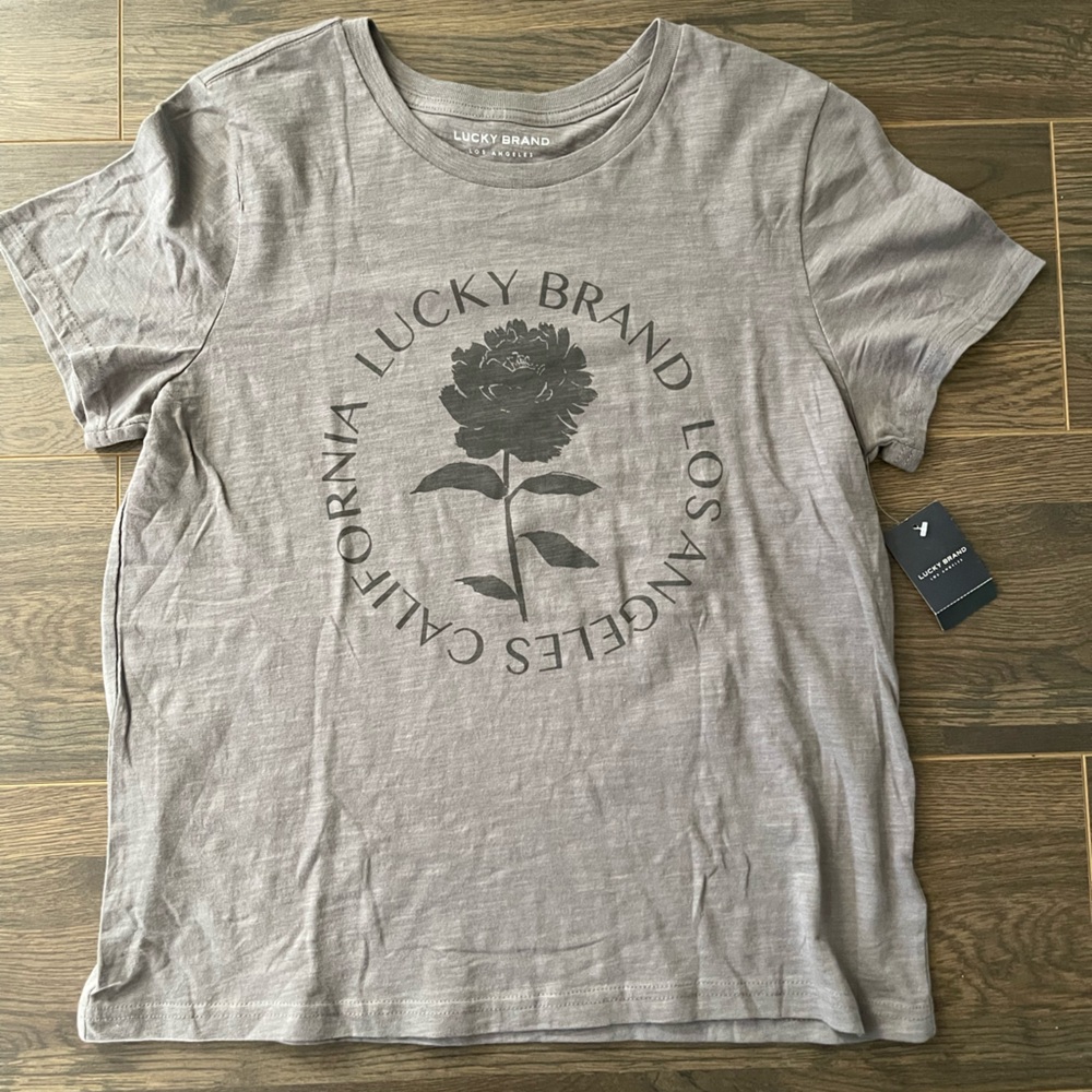 Lucky Brand Gray Graphic Tee